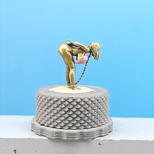 23mm Vintage Brass Big Ass Girl Statue Miniature Art Collectible Desktop Decor picture