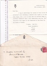 1907 1st Duke Fife Letter - JP Memorial for J R Seager to Sir T B  Morrish + Env picture