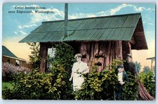 c1930's Cedar Stump House Near Edgecomb Washington WA Vintage  Postcard picture