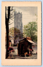 Vintage Paris France Tour Saint-Jacques Tower Yvon Art Postcard Unposted picture