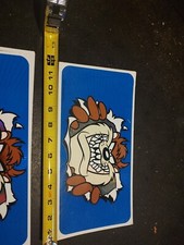 Taz Breaking Through License Plate Size Sticker Retro Vintage 12x6 Inches  picture