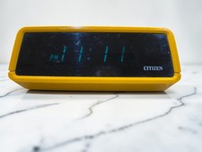 CITIZEN 5RD605 Yellow Digital Alarm Clock Vintage Retro Japan Space Age picture