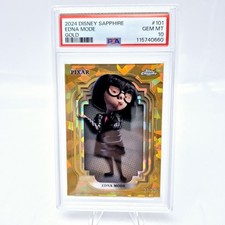2024 Topps Chrome Disney Sapphire Edna Mode #101 PSA 10 Incredibles Gold /50 picture