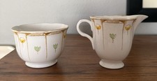Vtg Melba Bone China Open Cream & Sugar Floral Tulips picture
