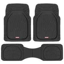 Motor Trend FlexTough Floor Mats for Cars, Black Deep Dish All-Weather Car Mats, picture