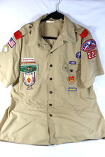 Vintage Boy Scouts BSA Official Shirt Uniform w/Patches Pope Paul Award Adult XL picture