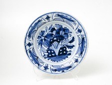 Antique Dutch Delft 18th century Floral Plate C. 1740-1760 picture