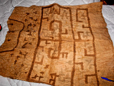 VINTAGE TAPAS CLOTH HANDMADE FROM TREE BARK COOK ISLANDS 24 X 36 