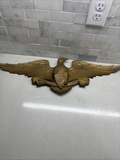 Vintage 27 Inch Sexton Cast Metal Plaque American Eagle Golden Brown C2 picture