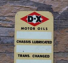 NOS ~1950s era D-X OIL & AC OIL FILTER Old Metal Dip Stick Tag Double Sided Sign picture