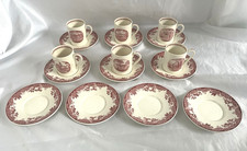 WEDGWOOD Tercentenary Harvard 6 demitasse cup & saucer sets + 4 saucers. 1936 picture