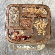 Vintage Napkin Holder Letter Gamut Designs, Dry Seeds Resin, 70’s, lucite picture