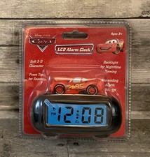 2006 Disney Pixar Cars Lightning McQueen LCD Alarm Clock Snooze ~ Brand New picture