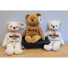Vintage Hard Rock Cafe Peter Beara Plush Lot Boston DC NY Teddy Bears 2001 picture