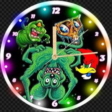 Rat Fink Who Gives A Rats Ass Led Lights Garage Man Cave Clock Personalized  picture