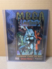 *Signed* Brian Pulido Lady Death Mega Chromium Jumbo Promo Trading Card 1997  picture