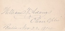 William T. Adams. Oliver Optic. Boys books. Robinson Crusoe, Jr. Signed card COA picture