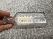 Vintage South Butte Pharmacy Medicine Bottle 2 Oz Clear Glass Butte MT Montana picture