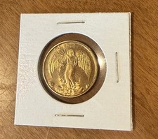 Guardian Angel Lucky Coin ( winged Angel w/ halo) - Gold Toned/Double Sided ** picture