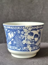 Vintage y2k Spode Celestial Millennium Year 2000 Blue & White Trinket Dish Bowl picture