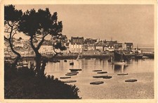 Douarnenez France The Port Harbor Seascape Yvon Sepia Postcard Unused picture