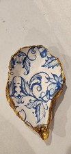 One Oyster Shell Trinket Dish Hand Designed Decoupage picture