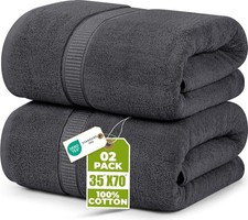 Utopia Towels Jumbo Bath Sheet 2 Piece 600 Gsm 35 By 70 Inches 100 Ring Spun picture