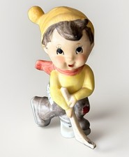 Vintage Hand-Painted Porcelain Ceramic Hockey Player Figurine RARE picture