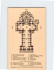 Postcard Cathedral of Saint St. John the Divine Plan NYC New York City USA picture
