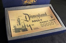 Disneyland 50th Anniversary Glass Tray Replica of First Day Ticket Roy O. Disney picture