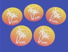 New Island Restaurant Fine Burgers & Drinks Set Of Five Restaurant Bar Coasters picture