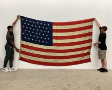 Antique 45 Star Flag, circa: 1896 Spanish American War era 6' x 10' picture