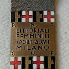 DISTINTIVO MILITARE FEMMINILI MILANO GUF GIOVANI UNIVERSITARI MEDAL BADGE WW2 picture