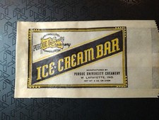 Rare Vintage Purdue Creamery Ice Cream Bar Wrapper BoilerMakers University Wrap picture