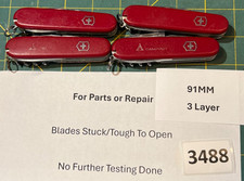 PARTS REPAIR STUCK Lot Victorinox Swiss Army Knives 91MM 3 Layer Knife (3488 picture
