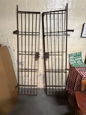 Vintage Prison Cell Doors 1860s Arizona  Set Of Two Cast Iron picture