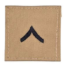 Private (PV2) Desert Sand Tan Rank Patch - Hook Fastener picture