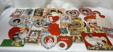 Huge Lot VTG Valentines Cards Die-Cut Cards 1930s Mechanical picture