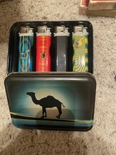 VTG Camel Collector’s Tin W/ 4 Disposable Lighters Unused 1990’s picture