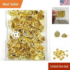 50PCS Lapel Pin Backs Replacement Brass Clutch Fasteners Gold picture