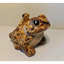 Vtg 1930's Shigaraki Ware Japan Frog Toad & Baby Realistic 3.75