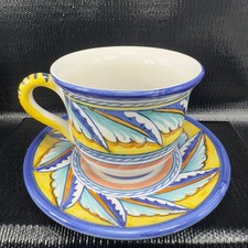 Starbucks Sberna Deruta Italy Hand Painted Pottery Teacup And Saucer Set Italy picture