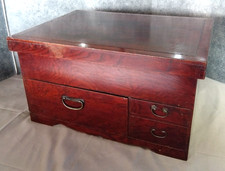 Japanese Vintage Wooden Mini Tansu Chest Drawers Storage Box W18.9×D14.2×H10.2in picture