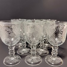 Avon Fostoria Clear Heart and Diamond Water Goblets Set of 8 Vintage 1970s 7in picture