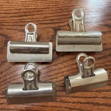3x lot Vintage BOSTON Clip No3 Metal Paper Binder Clip,  And 1x Hunt No4 Clip picture
