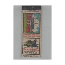 1920s-1930s Diamond Quality Matchbook Cover The Molly Pitcher Red Bank NJ picture