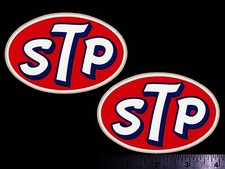 STP - Set of 2 Original Vintage 1960's 70's Racing Decals/Stickers - 4 Inch size picture