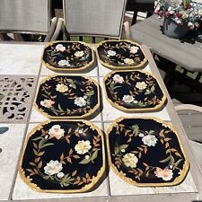 Crimson Garden Hand painted By Raymond Waites Large Plates (6 Plates) 11 “ x 11” picture