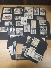Vintage 1917- 1930s Family Photo Album Loose Pages 50+ Antique Snapshots picture