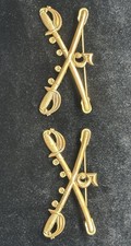 NICE PAIR SPANAM 5TH CAVALRY REGIMENTAL OFFICER Collar Insignia. Hard To Find picture